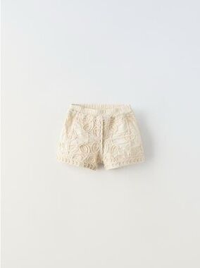 Zara Kids Ecru Cream Lace Kids MACRAME KNIT SHORTS SIZE 2-3yr